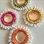 Cowrie Shell Design Tealight Holder Pack of 2