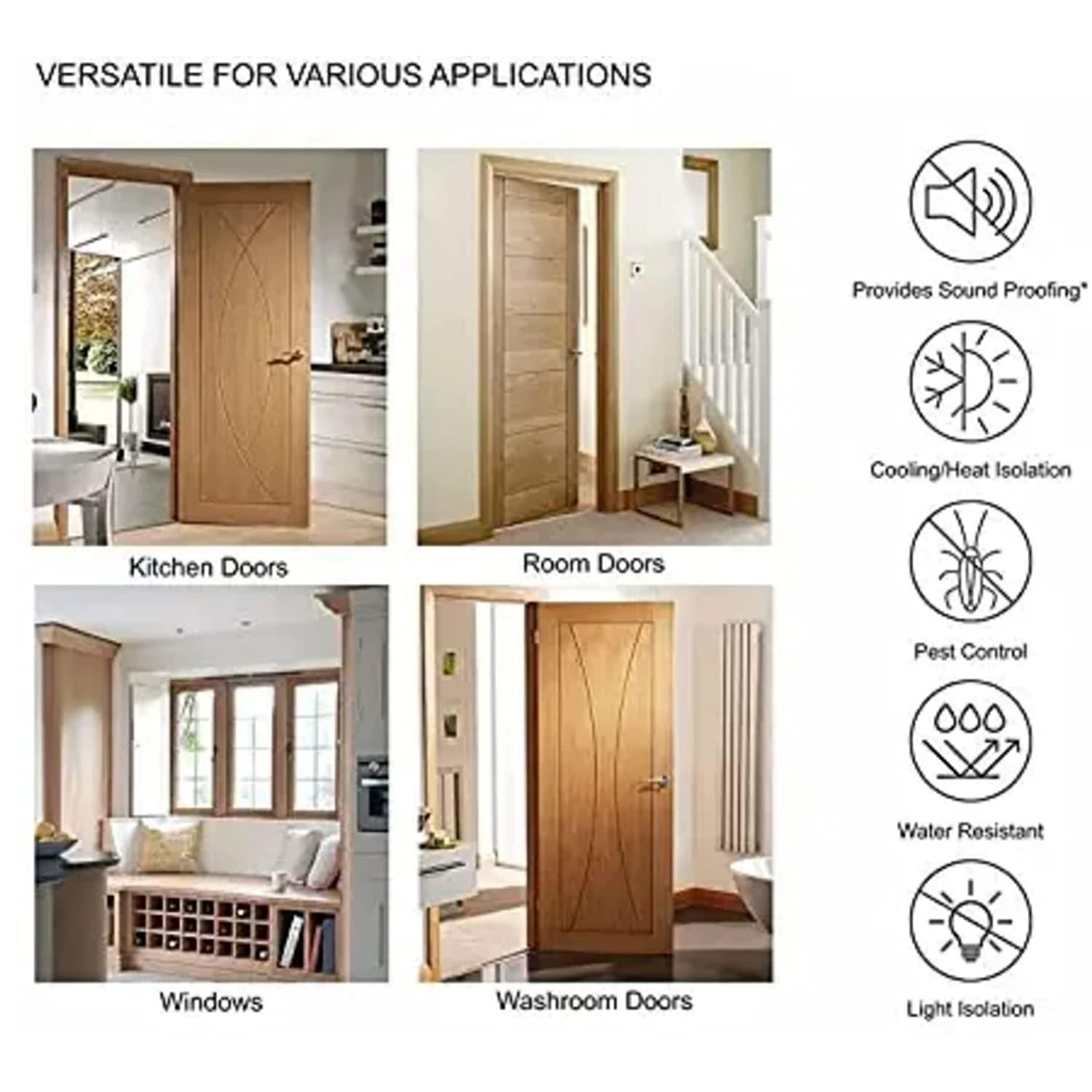 Door Gap Sealer Protector Waterproof - Brown (Pack Of 2)