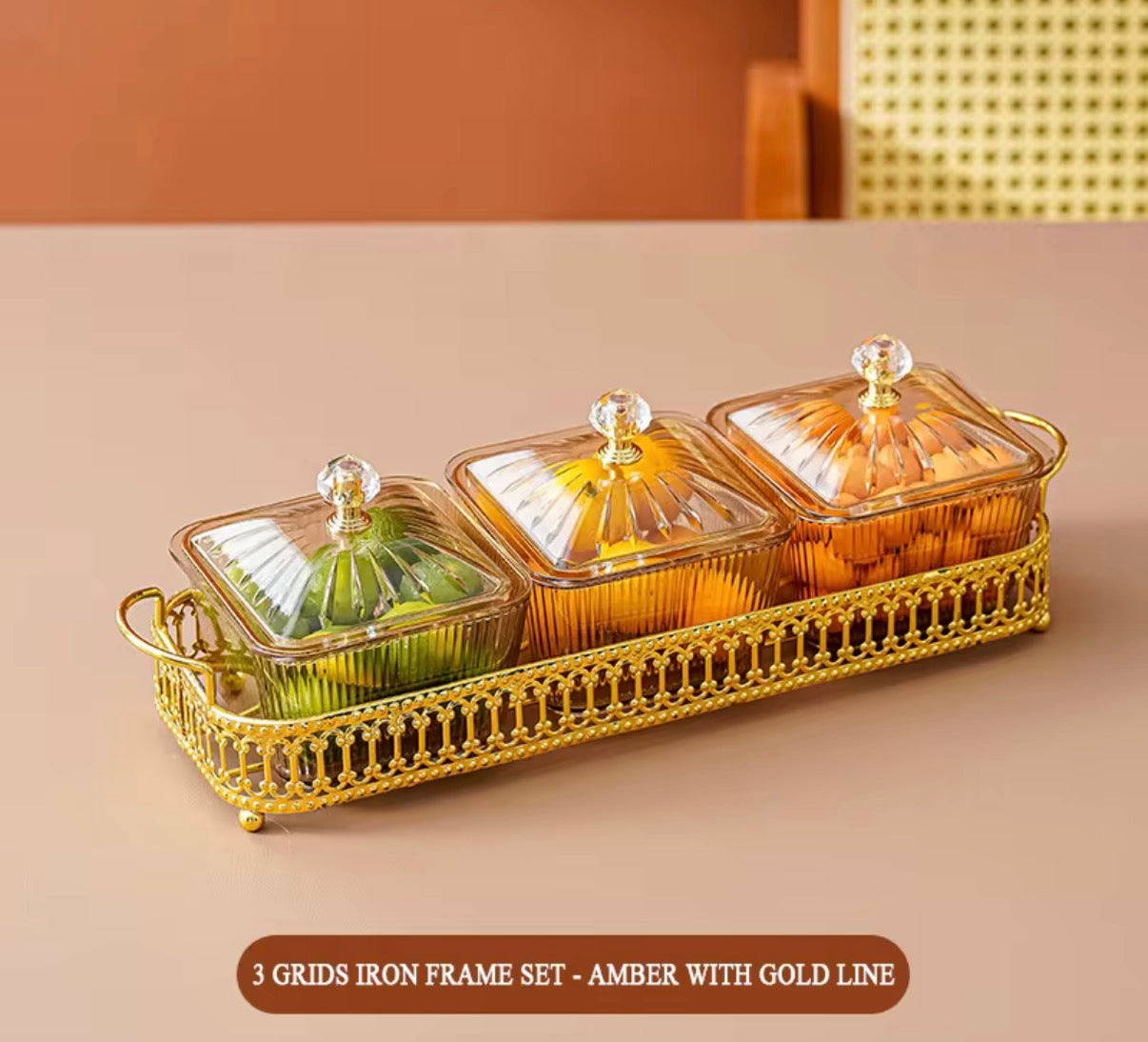 Roman Style Acrylic Glass Dry Fruit Tray