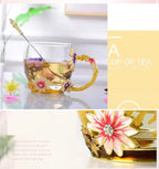 Creative Heat Resistant Crystal Glass Mug With Spoon And Lid