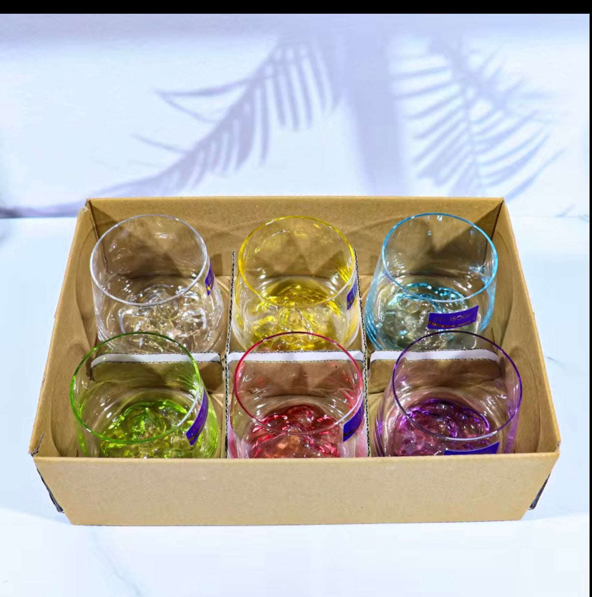 6 Pcs Colourful Glass Set