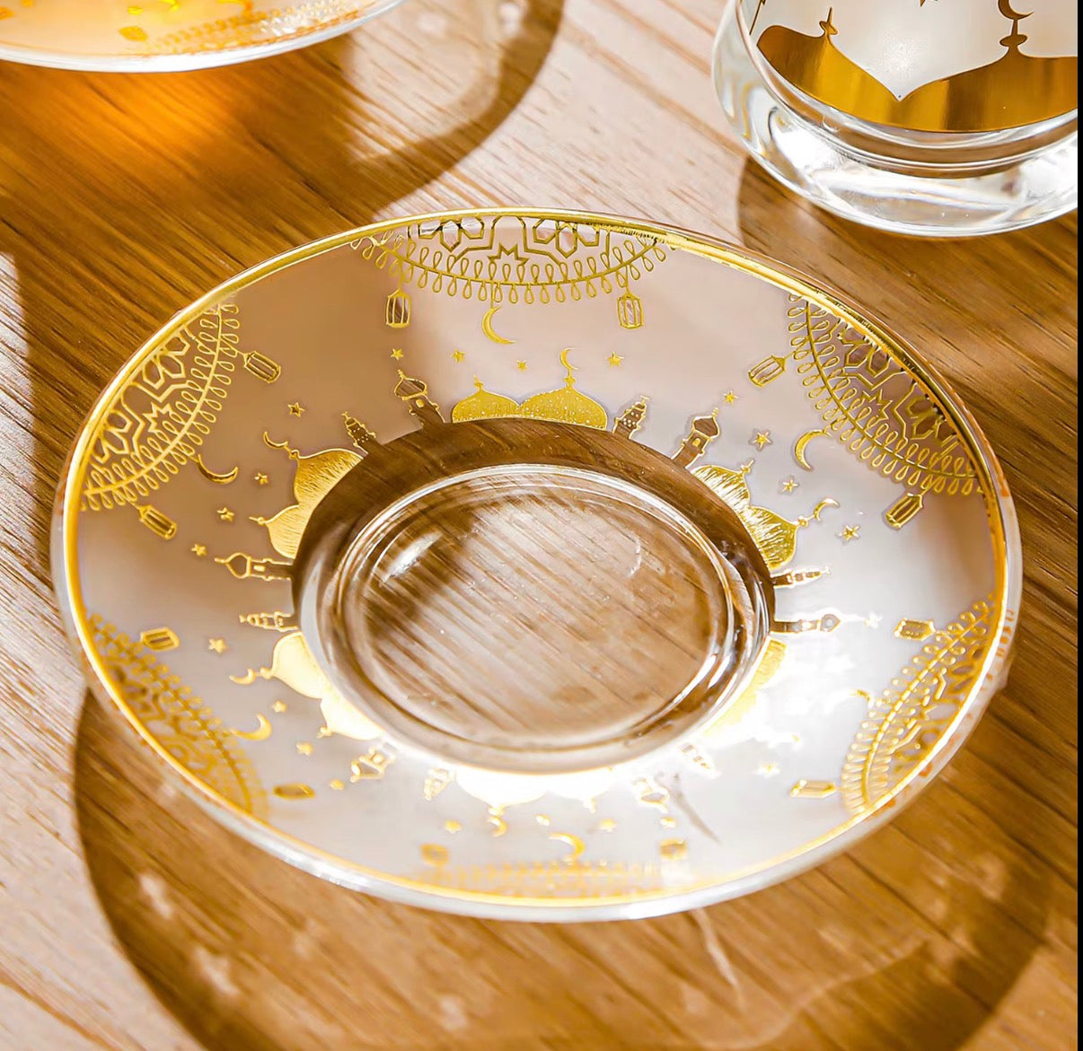 Transparent Glass with Creative Embossed Flower Design