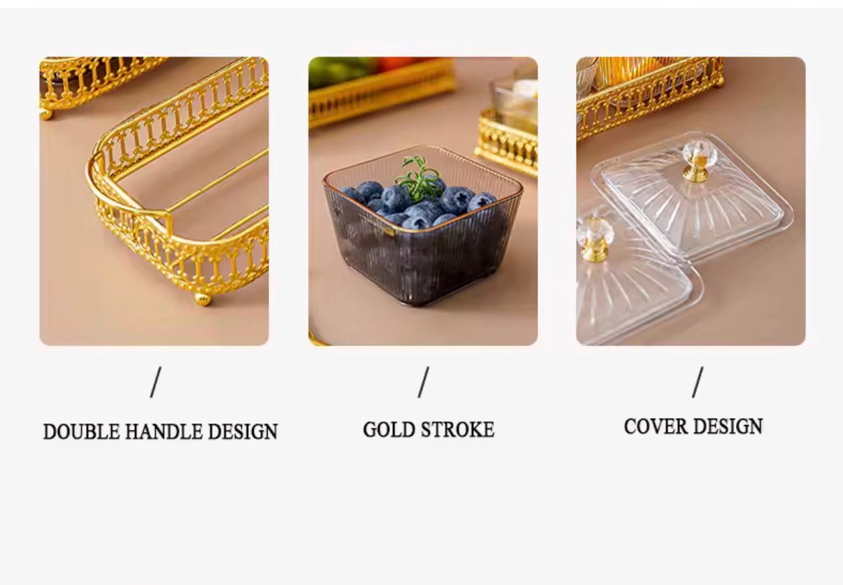 Roman Style Acrylic Glass Dry Fruit Tray