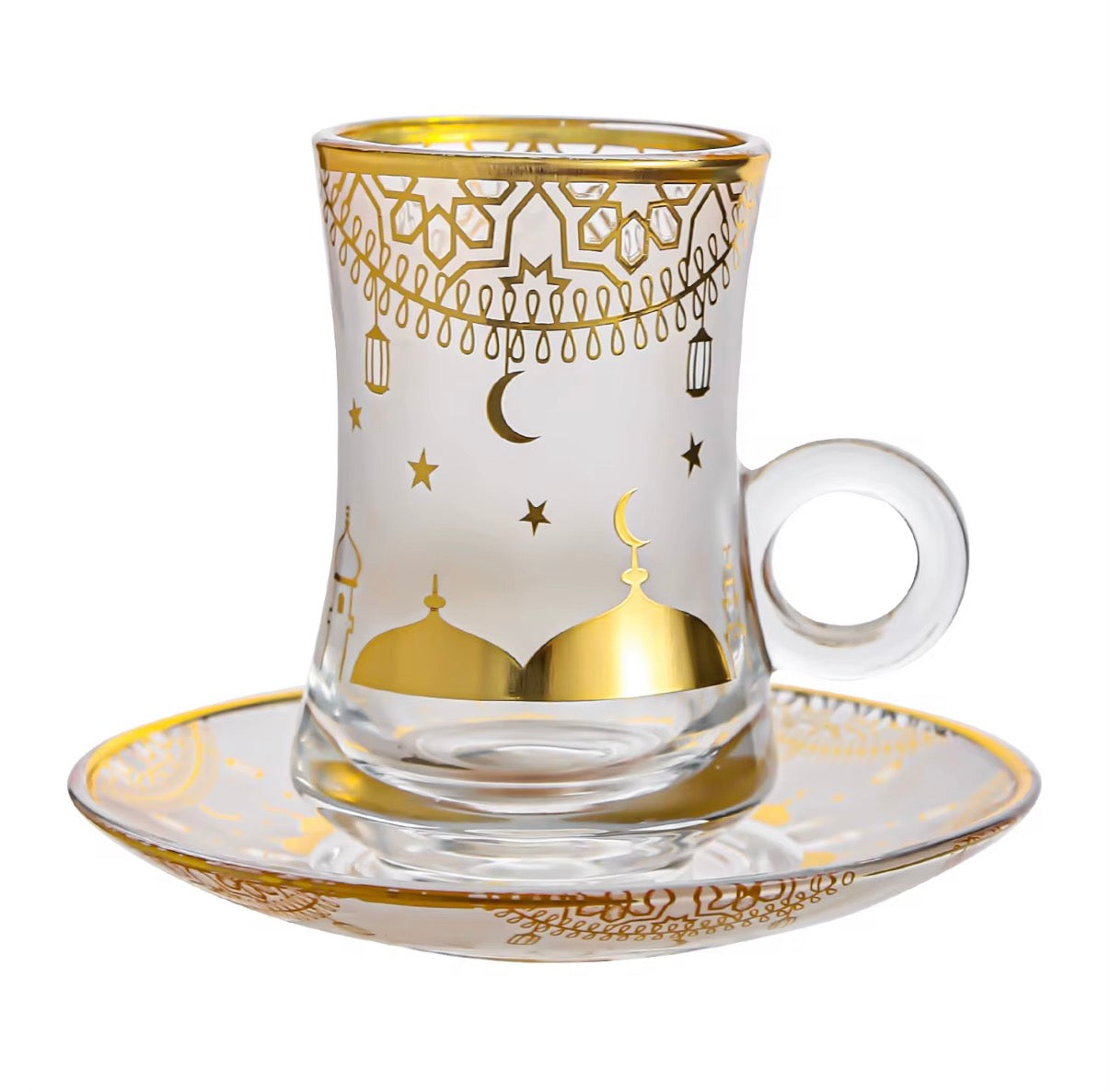 Transparent Glass with Creative Embossed Flower Design
