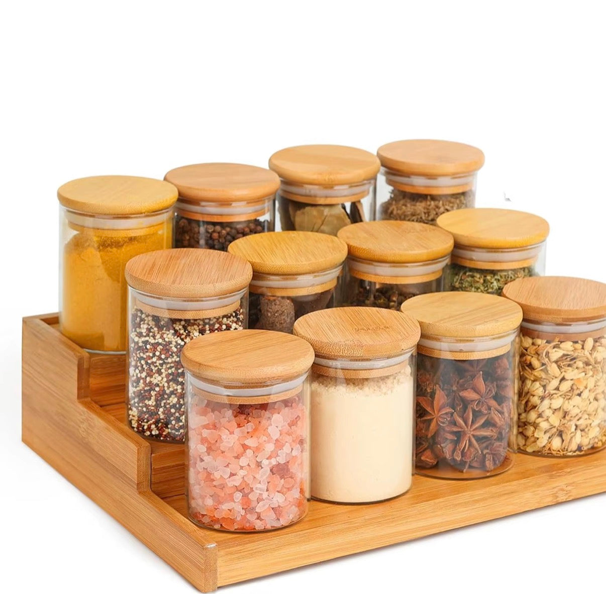 270 ML Glass Spice Jars with Bamboo Lids Supplementary