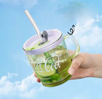 Glass Tumbler with straw