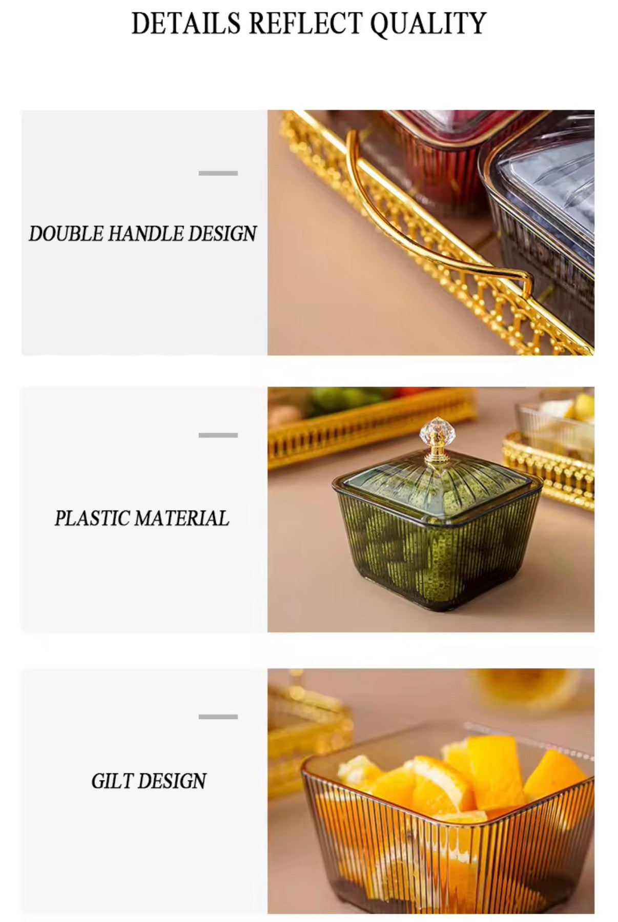 Roman Style Acrylic Glass Dry Fruit Tray