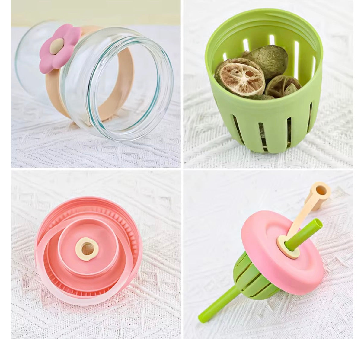 Double Bin Glass Tumbler with Separation Cup