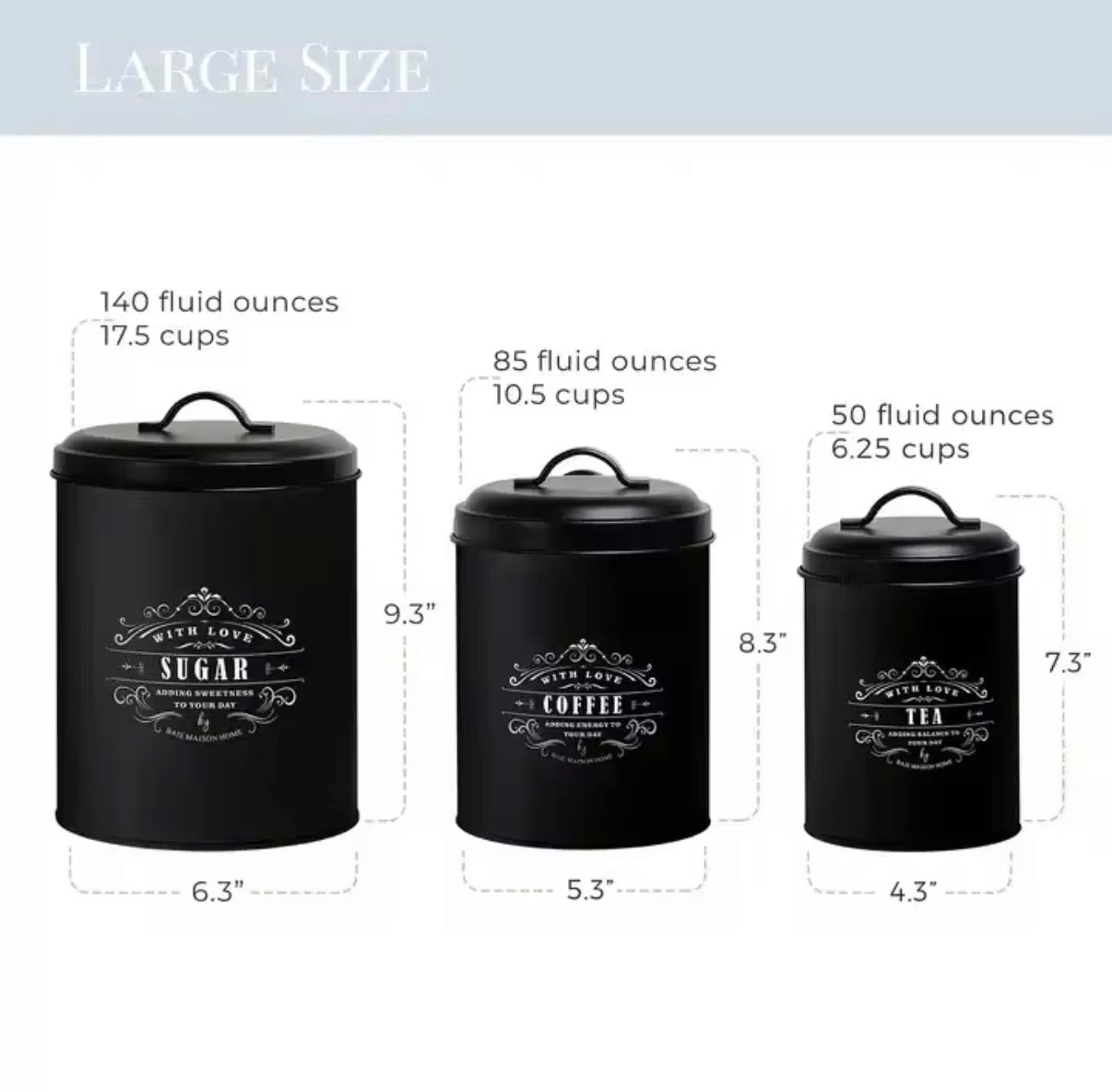 4 Set Metal Canisters Jar