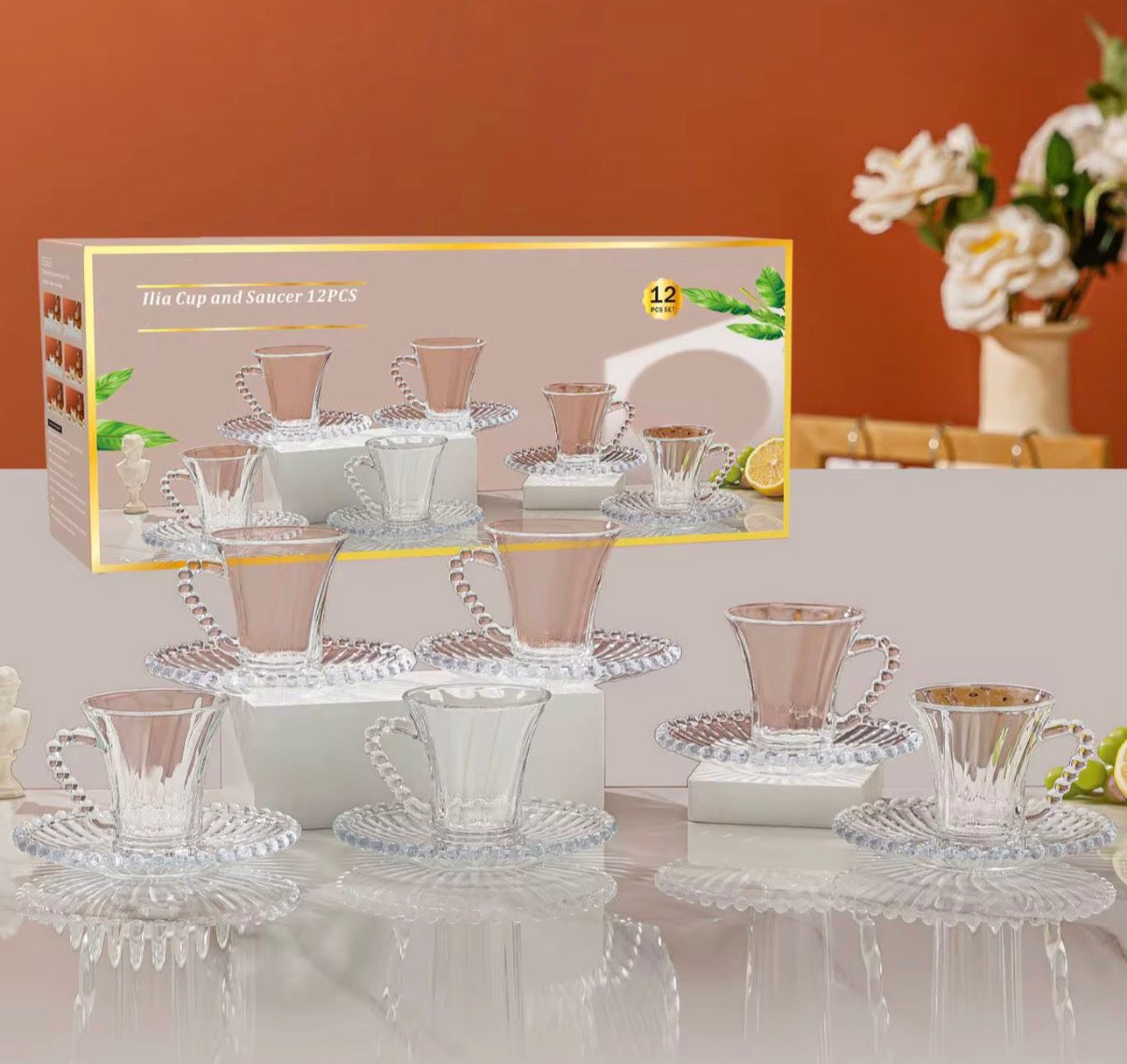 12 Pieces Set Of Albert Cup And Saucer.
