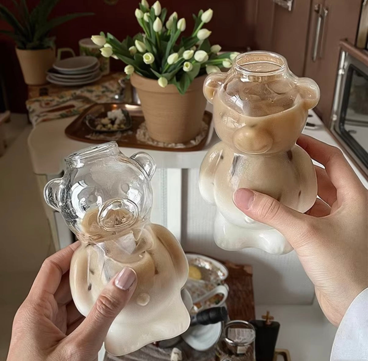 High Borosilicate Bear Shape Glass Tumbler
