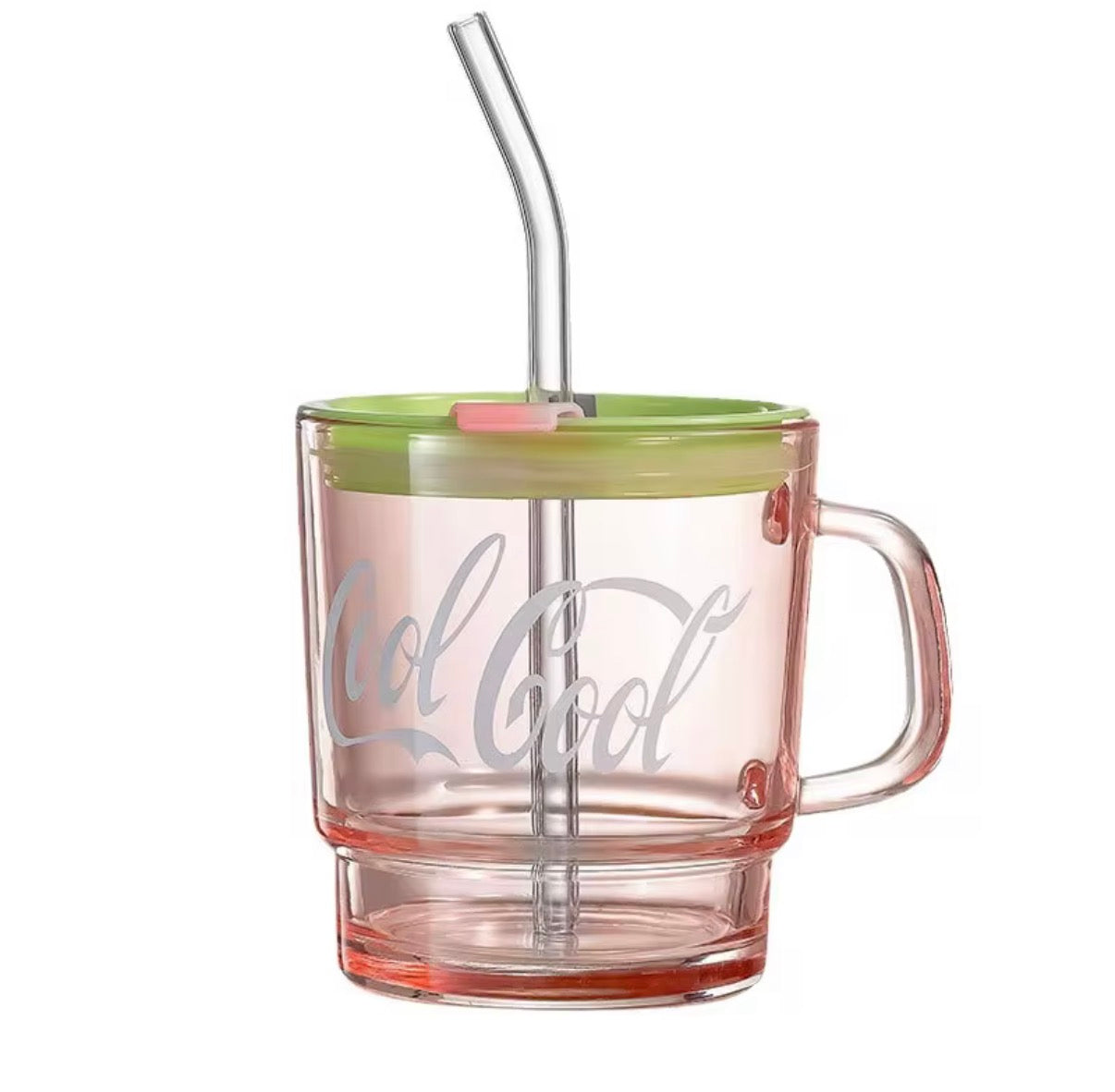 Glass Tumbler with straw