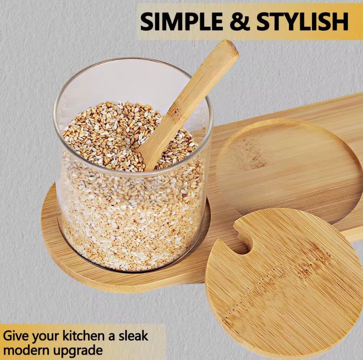 300ml Mason Jar Set with Bamboo Tray