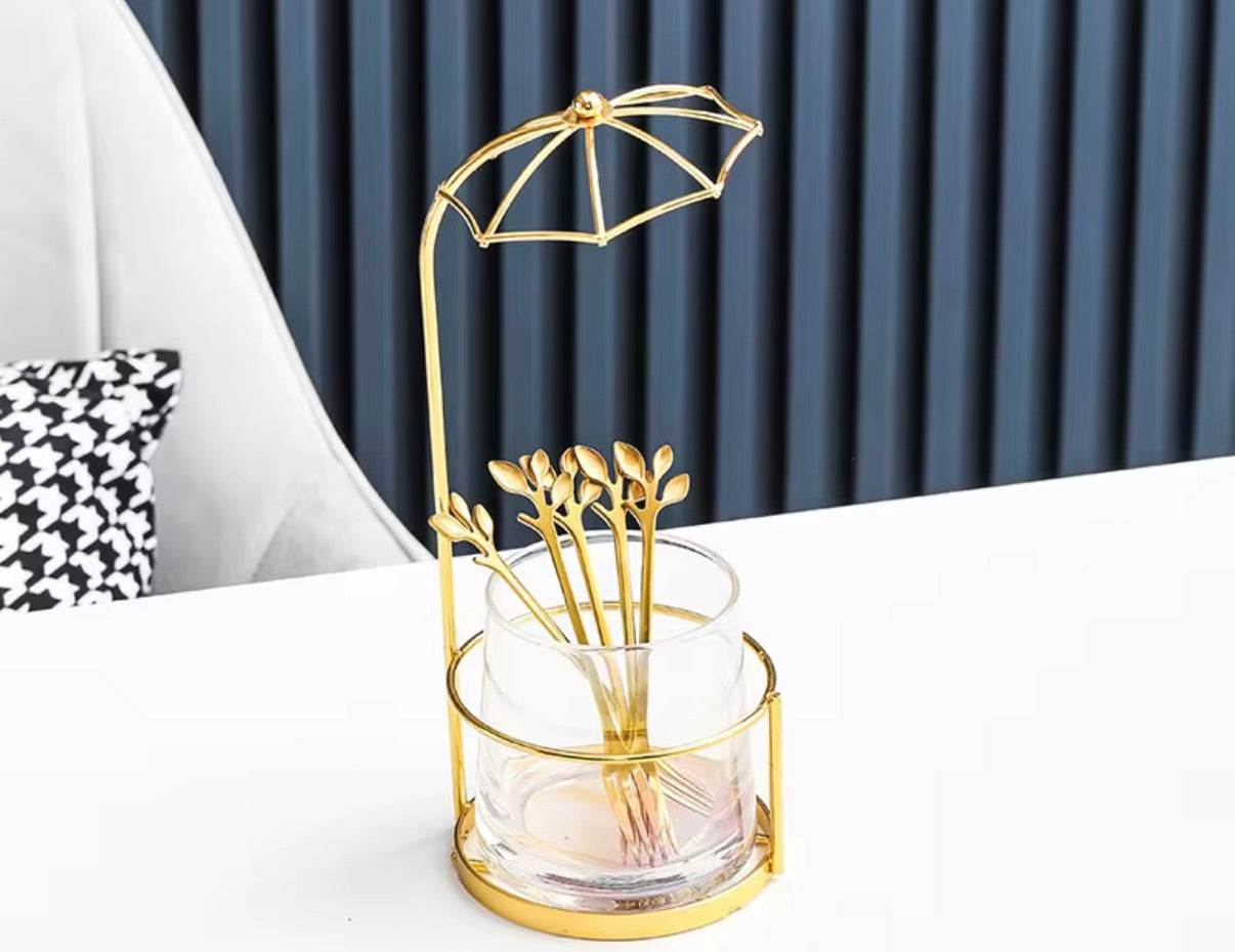 Luxury Style Glass Dry Fruit Tray With Stand