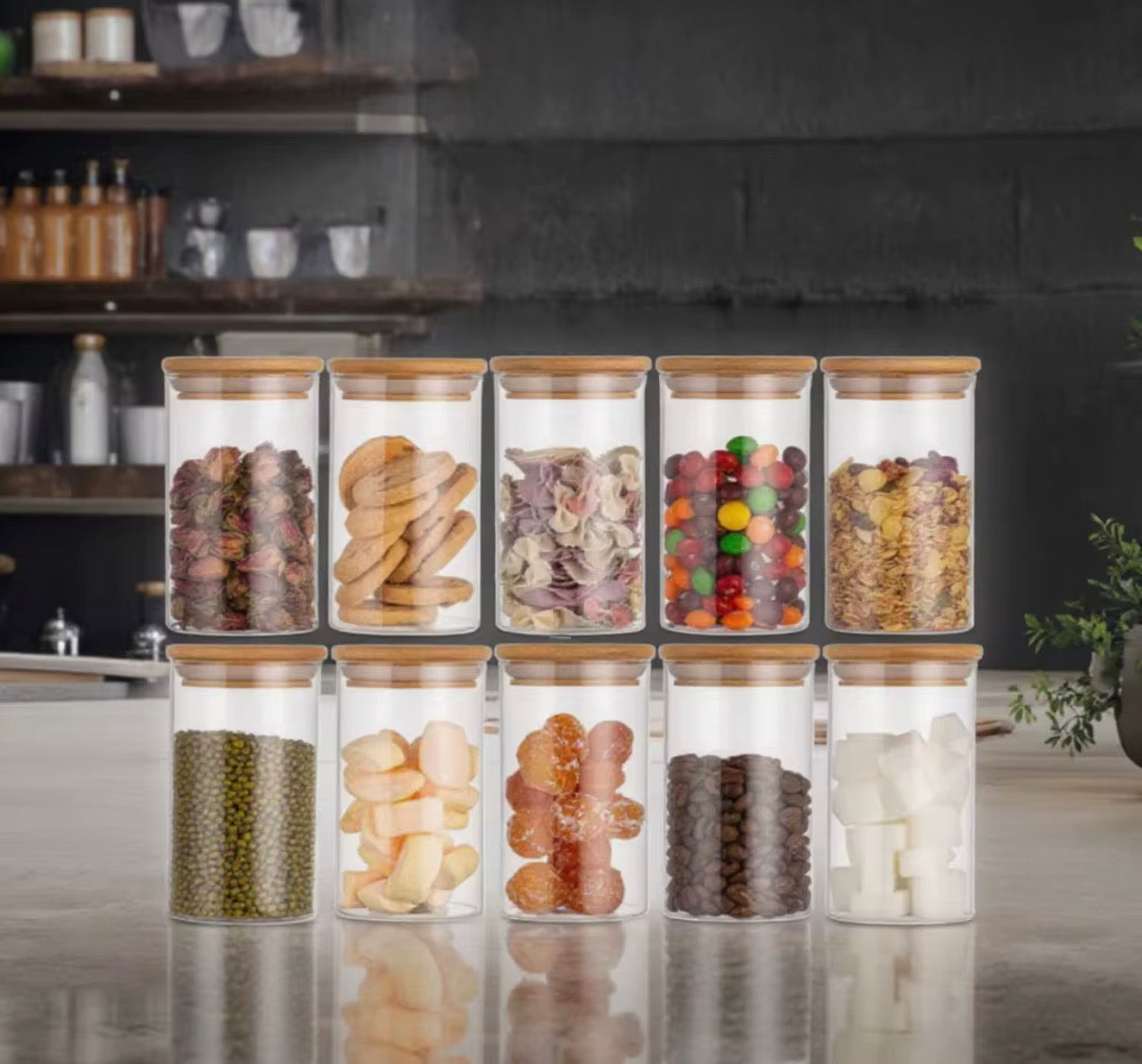 270 ML Glass Spice Jars with Bamboo Lids Supplementary