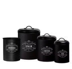 4 Set Metal Canisters Jar