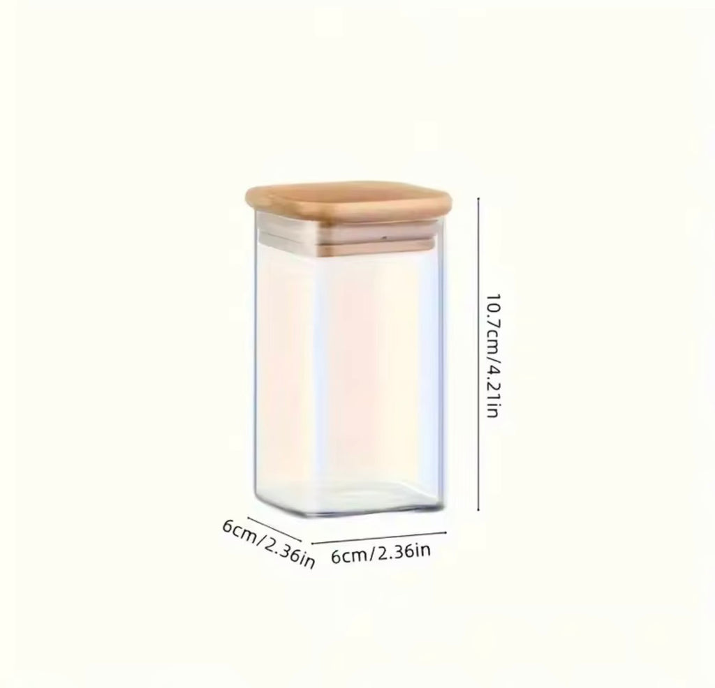 Modern 4-Pack 280ML Glass Pantry Storage Containers with Lids