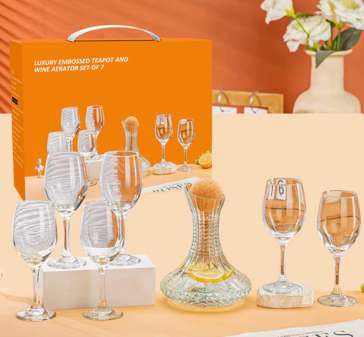 Luxury Iceberg Decanter Set Of 7 pieces