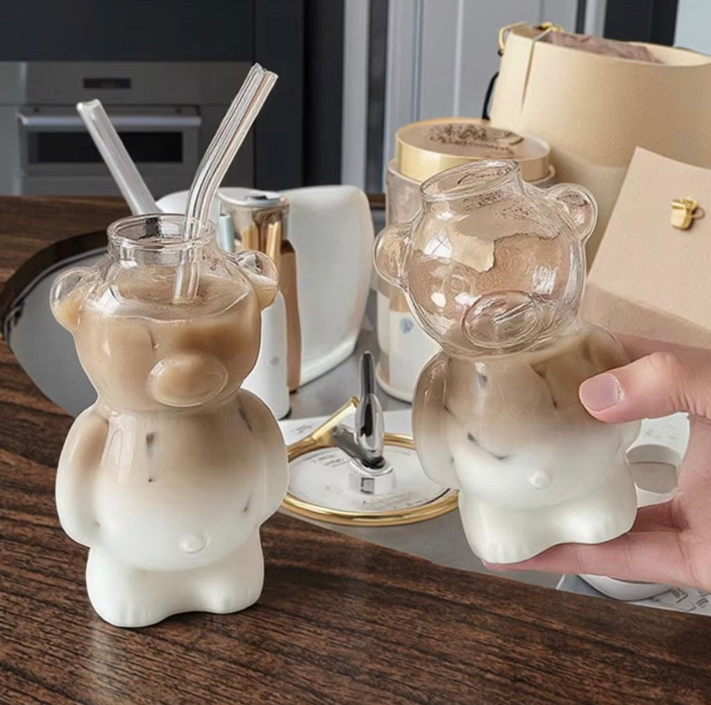 High Borosilicate Bear Shape Glass Tumbler