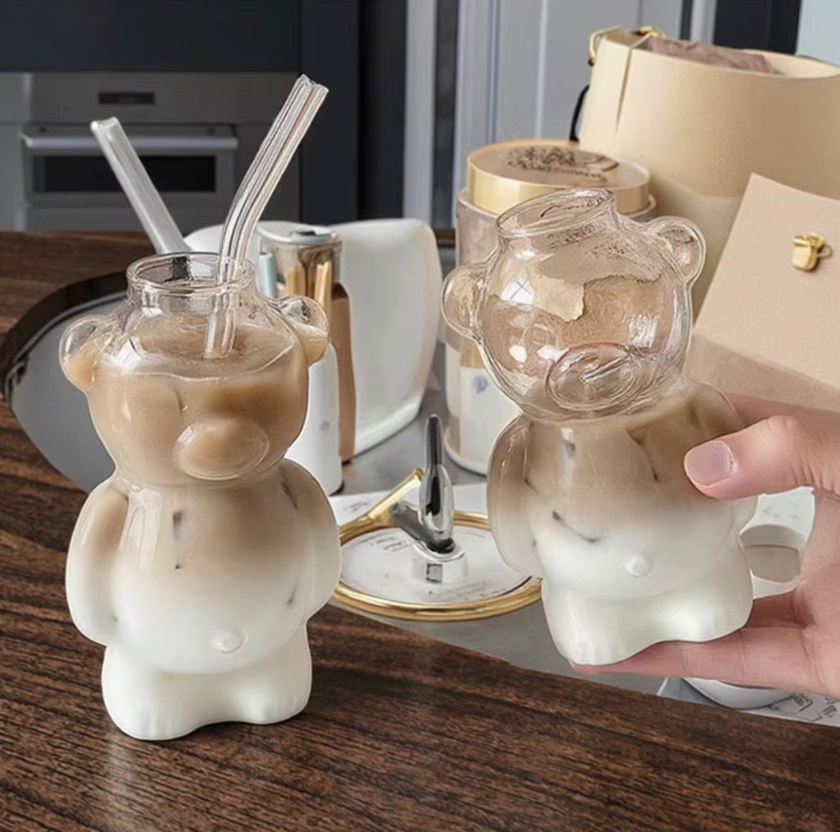 High Borosilicate Bear Shape Glass Tumbler