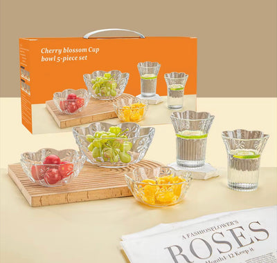 Cherry Blossom Cup Bowl 5 Pieces Set