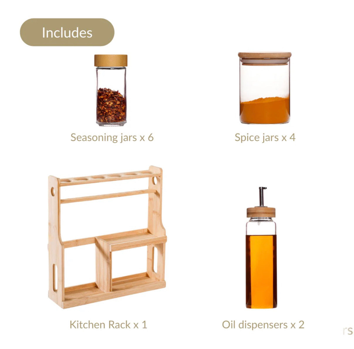 3-Tier Bamboo Spice Rack