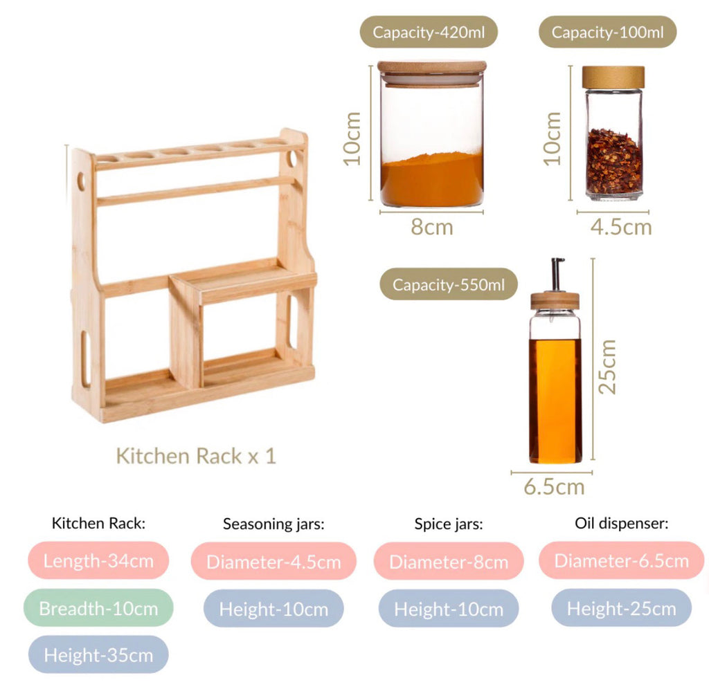 3-Tier Bamboo Spice Rack