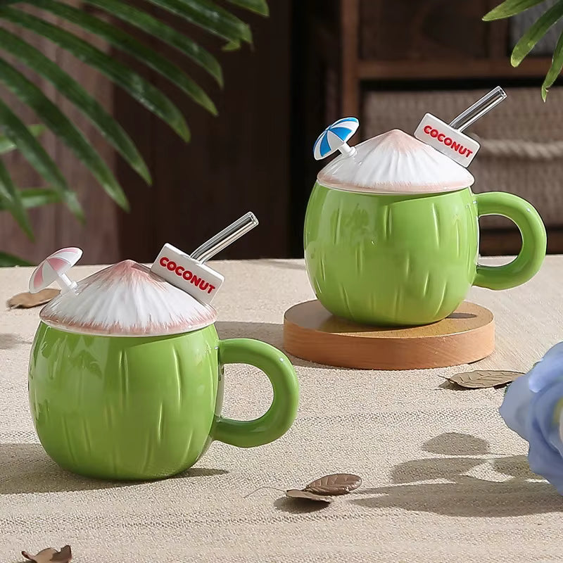 Cute Green Coconut Mug Cup
