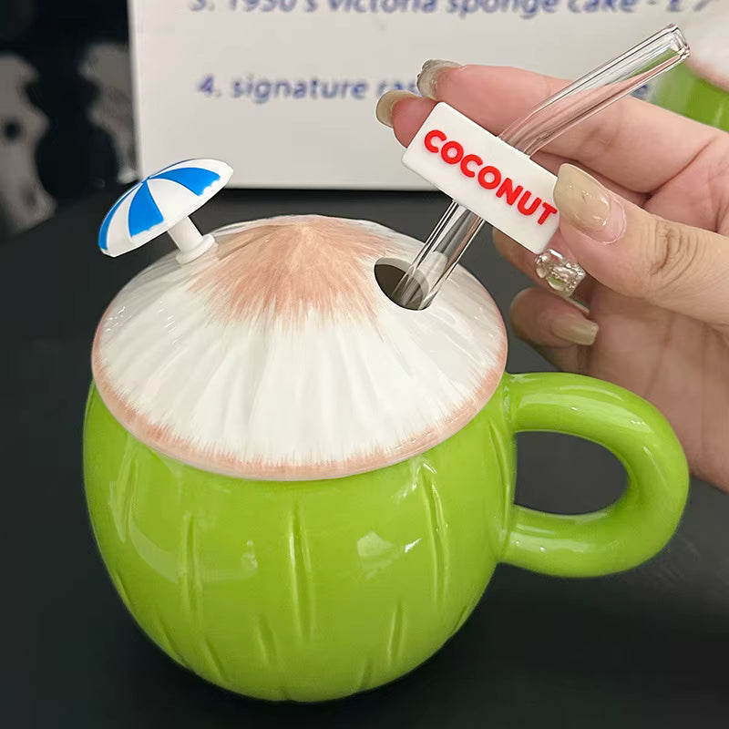 Cute Green Coconut Mug Cup