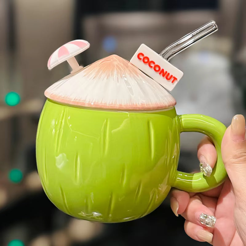 Cute Green Coconut Mug Cup