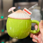 Cute Green Coconut Mug Cup